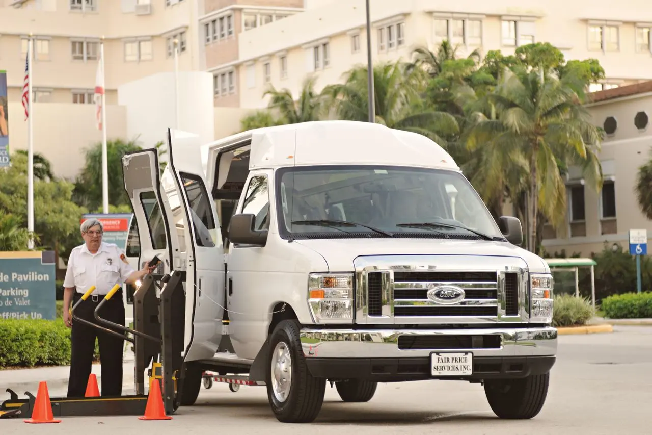 Ambulatory transportation vehicles providing safe, reliable, and comfortable non-emergency medical transport for patients who can walk with or without assistance.
