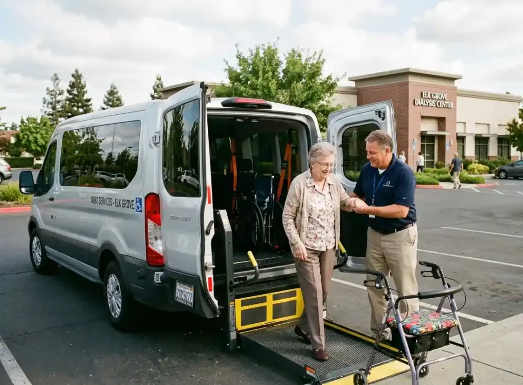 on-Emergency Medical Transportation Elk Grove providing safe, reliable, and accessible non-emergency medical transportation for hospital visits, dialysis appointments, wheelchair users, and healthcare travel.