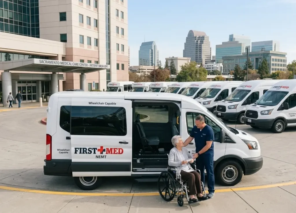 Professional medical transportation service in Sacramento providing safe, reliable, and comfortable non-emergency medical transportation for hospital visits, dialysis, and medical appointments.