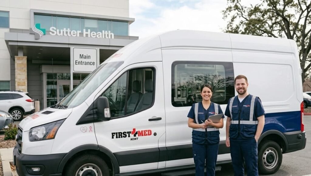 Hospital discharge transportation providing safe, reliable, and wheelchair-accessible transportation for patients returning home or transferring to rehabilitation and care facilities
