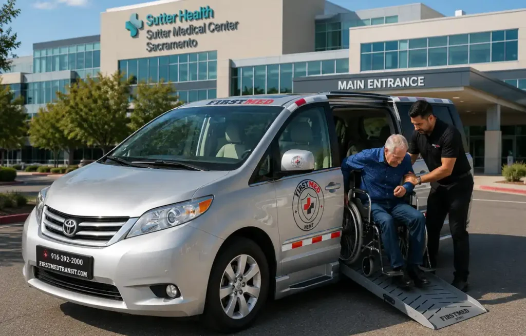 FirstMed Transit providing professional dialysis transportation service in Sacramento for safe and reliable medical transportation