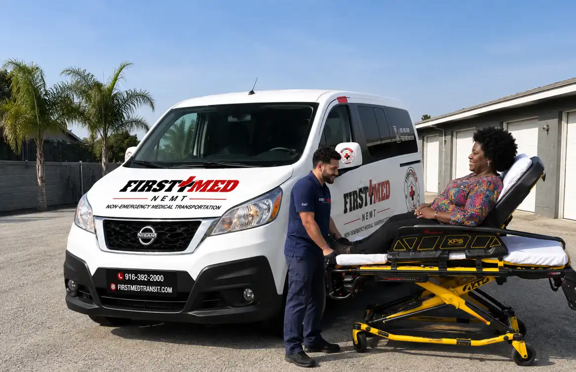 Wheelchair-accessible transportation Sacramento providing safe, comfortable, and reliable non-emergency medical rides for patients using wheelchairs.