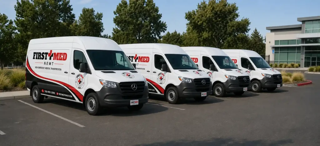 Is NEMT business worth it? First Med Transit non-emergency medical transportation vehicle in Sacramento